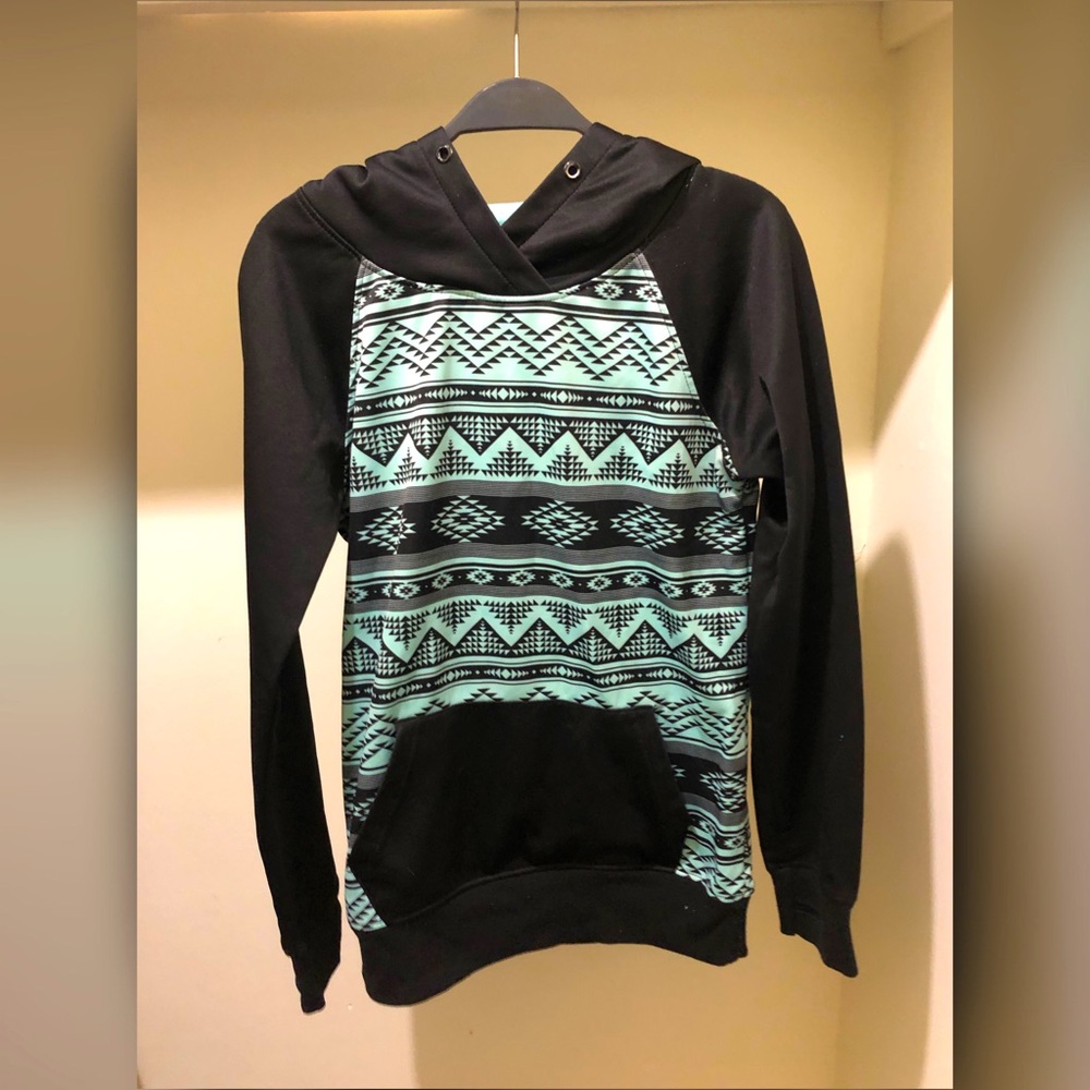 empyre frosty tribal tech fleece hoodie with thumb holes !